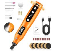 Tarlido Mini Cordless Rotary Tool Kit, 5-Speed and USB Charging with 61 Accessories, Multi-Purpose 3.7V Power Rotary Tool for Sanding, Polishing, Drilling, Etching, Engraving, DIY Crafts-Orange