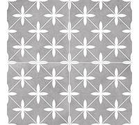 Tarlo Geometric Grey Cross Ceramic Tiles Square Wall or Floor Tile - Cut Sample
