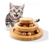 Tarnel Interactive Wooden Cat Toy Double Layer Rotating Smart Track Ball Swing Roller for Cats (Type 3)