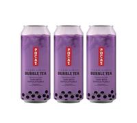 Taro Flavour Bubble Milk Tea with Tapioca Pearls 490ml x 3 Cans - Taiwan Classic Ready to Drink Milk Tea Beverage