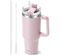 TaroKitc 40 oz Tumbler with Handle | Stainless Steel Insulated Iced Coffee Cup with Lids and Straw | Insulated Travel Mug | Keeps Cold for 34 Hours | Dishwasher Safe, BPA Free | LAVENDER