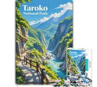Taroko National Park Taiwan Illustration_001 Jigsaw Puzzle, 1000 Piece | For a useful gift beyond Christmas Day: Adult jigsaw puzzle with 1000 pieces turns winter downtime into puzzle time.