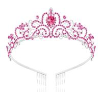 TAROSE Gold Crowns for Women and Girls, Queen Crystal Tiaras with White Rhinestone and Combs, Goddess Crown for Wedding Bride Birthday Princess Bridal Shower Hair Accessories for Women