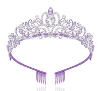 TAROSE Gold Crowns for Women and Girls, Queen Crystal Tiaras with White Rhinestone and Combs, Goddess Crown for Wedding Bride Birthday Princess Bridal Shower Hair Accessories for Women