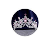 TAROSE Pink and Silver Crowns for Women and Girls, Queen Crystal Tiaras with Pink Rhinestone and Combs, Goddess Crown for Wedding Bride Birthday Princess Prom Cosplay Bridal Hair Accessories for Women