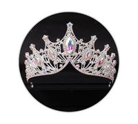 TAROSE Silver Tiaras for Women and Girls, Crystal Gold Crowns for Women, Hair Accessories for Bride/Halloween/Prom/Birthday, Style B, metal