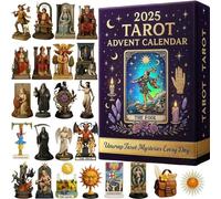 Tarot Advent Calendar 2025, 24 Day Christmas Countdown Calendar with 24 Unique 2D Tarot Card Figures to Mystical Memorabilia, Realistic Design, Christmas Advent Calendar for Tarots Enthusiasts (1 pcs)