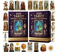 Tarot Advent Calendar 2025, 24 Day Christmas Countdown Calendar with 24 Unique 2D Tarot Card Figures to Mystical Memorabilia, Realistic Design, Christmas Advent Calendar for Tarots Enthusiasts (2 pcs)