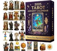 Tarot Advent Calendar 2025, 24 Days Collectible Tarot Ornaments Pendants Set, Christmas Countdown Calenda, Unique Esoteric Christmas Countdown Gift for Adults, Fool, Star, Sun, Tower, Devil