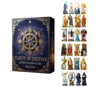 Tarot Advent Calendar 2025, 24 Days Collectible Tarot Ornaments Pendants Set, Christmas Countdown Calenda, Unique Esoteric Christmas Countdown Gift for Adults, Fool, Star, Sun, Tower, Devil (Blue)