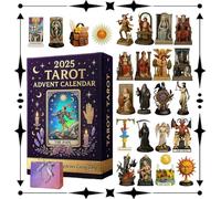 Tarot Advent Calendar 2025, 24 Days Collectible Tarot Ornaments Pendants Set, Unique 2D Card Figures, Christmas Countdown Calendar for Tarots Lovers & Spiritual Practitioners