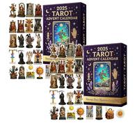 Tarot Advent Calendar 2025,Christmas Countdown Calenda,24 Days Collectible Tarot Ornaments Pendants 2D Acrylic Figures Set,Unique Esoteric Christmas Countdown Gift for Adults Fool Star Sun Tower (2PC)