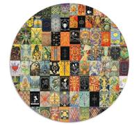 Tarot Art Adult Jigsaw Puzzles 1000 Pieces Round Jigsaw Puzzle 1000 Pieces Skill Level Beginner, Great for Birthday (67.5x67.5cm)