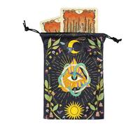 Tarot Bag,Dice Storage Drawstring Pouch | Printed Organizer Divination Accessories for Rune Crystal Trinket Jewelry Teens Adults Travel Gatherings Game Night Party