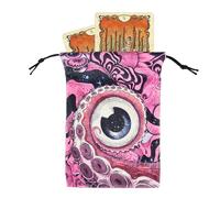 Tarot Bag, Drawstring Jewelry Velvet Storage Bag, Printed Deck Protective Organizer for Teens Beginners Adults Enthusiasts Daily Gatherings Travel Party Game Night
