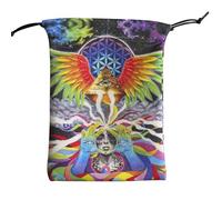 Tarot Bag with Drawstring | Soft Velvet Sack for Dice Jewelry Crystals | Spiritual Life of Tree Moon Phase Symbol Bag for Cards Runes Witch Pagan Occult Energy Reading Gift Storage Pouch
