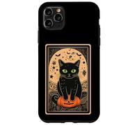 Tarot Black Cute Cat Halloween Cat on Pumpkin Vintage Case for iPhone 11 Pro Max