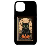 Tarot Black Cute Cat Halloween Cat on Pumpkin Vintage Case for iPhone 13