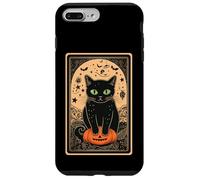 Tarot Black Cute Cat Halloween Cat on Pumpkin Vintage Case for iPhone 7 Plus/8 Plus