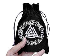 Tarot Card Bag, Flannel Card Board Game - Velvet Oracle Card Bag with Drawstring, Tarot Card Holder Bag for Tarot Lovers, Hand Gift Bag, Black, verwijzen naar de beschrijving, Unisex