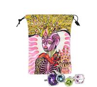 Tarot Card Bag | Jewel Cube Bag with Drawstring | Printed Deck Protection | For Teens Adult Enthusiasts Travel Party Game Night, Sae10#, see description, See description