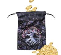 Tarot Card Bag, Moon Phase Tarot Bag - Convenient Comfortable with Drawstring Small Cube Bag, Made of Velvet for Oracle Deck, Runes Jewellery Stones Crystal | Multipurpose Outdoor Indoor Utility
