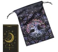 Tarot Card Bag - Moon Phase Velvet Holder, Print | 5.12 x 7.09 Inch Cube Bag Oracle Deck Runes Crystal Storage Portable Spiritual Gift Travel Use, 91, see description, See
