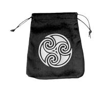 Tarot Card Bag Velvet Drawstring Pouch | Gourd Shape Crystal Altar Storage Bag For Tarot Deck, Runes, Jewelry With Moon Phase Snake Design