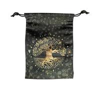 Tarot Card Bag with Moon Phases, with Drawstring Hammock, Portable Cloth Pouch for Oracles, Necklaces, Earrings, Jewellery or Esoteric