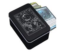 Tarot Card Case, Playing Deck Container, Moon Sun Printed Box, Jewelry Trinket Organizer Double, Fortune Telling Card Box, Ideal for Home or During Readings, 5x3.35x2.36 Inches