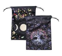 Tarot Card Case - Tarot Card Velvet 18x13cm, Easy Hanging Tarot Holder | Moon Phase Tarot Pouch with Drawstrings, Taro Deck Bag, multi-coloured, 2pcs, Please refer to description