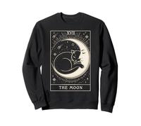 Tarot Card Cat Crescent Moon Mystical Gothic Sweatshirt