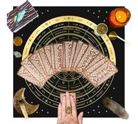 Tarot Card Cloth, Tarot Tablecloth | Square Witch Tarot Cloth, Velvet Tablecloth for Divination, Delicate Astrology Oracle Pad for Reading Tarot