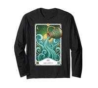 Tarot Card Constellation Zodiac Sign Birthday Aquarius Long Sleeve T-Shirt