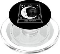 Tarot Card Crescent Moon and Black Cat Cosmic Graphic PopSockets PopGrip for MagSafe