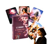 Tarot Card Deck, Beginner Friendly Oracle Cards Set, Full English Divination Guide Deck, Portable Spiritual Reading Cards, Meditation Self Reflection Tool, 3.54x2.44 Inches, for Travel Daily Insight