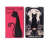 Tarot Card Deck Set, Cat Theme Paper Divination Cards, 78 Sheets Spiritual Reading Game, Full English Tarot Interaction Deck, Team Activity Fortune Cards, For Beginners Spiritual Seekers Group Use