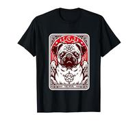 Tarot Card Dog The Devil, Satanic Goth Halloween Pug T-Shirt