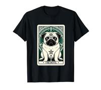 Tarot Card Dog The Devil, Satanic Goth Halloween Pug T-Shirt
