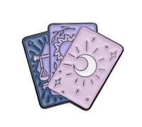 Tarot Card Enamel Pin - 3x2.5cm Celestial Moon & Sun Lapel Badge | Pastel Witchy Brooch | Mystical Gift for Tarot Readers, Crystal Lovers & Collectors