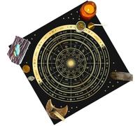 Tarot Card Fabric - 19 x 19 Inch Square Velvet Witch Tarot Fabric, Soft Board Game Mat | Elegant Tablecloth for Divination Spreads, Astrology and Rituals