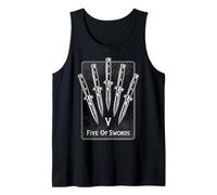 Tarot Card Five of Swords Astrology Switchblades Tank Top