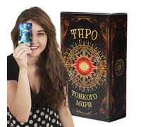 Tarot Card Game, The World Oracle Deck, 4.06 x 2.36 inches Mysterious Divination Cards, Russian Edition, Creative Fortune-Telling Tool, 78-Card Set for Family and Friends