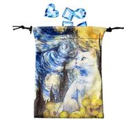 Tarot Card Holder Pouch - 13x18cm Drawstring Dice Bag Holder - Deck Protective Case for Oracle Decks Most Standard Size Tarot and Playing Cards