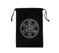 Tarot Card Holder Pouch - Black Velvet Storage, Mystical Magic Design Bag, Divination Card Organizer, Protective for Soft Case | Spiritual Accessories for Tarot Deck Reading Board Game Ritual Use