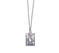 Tarot Card Necklace Fortune Mythical Future Chain Occult Wicca Psychic Cards Silver Magic Jewellery Death Sun Hermit Spiritual Spirits (The Tower)
