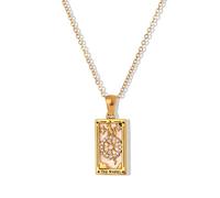 Tarot Card Necklace in Sturdy Stainless Steel for Women, Wheel