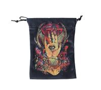 Tarot Card Pouch,Drawstring Jewelry Velvet Storage Bag | Protective Wrap Organizer Divination Accessories for Dice Crystal Rune Trinket Enthusiasts Beginners Teens Adults Travel Party