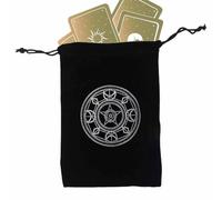 Tarot Card Pouch,Jewelry Pouch Mysterious Black Magic Themed | Tarot Card & Dice Storage Bag, Board Game Embroidery Drawstring Tarot Bag for Tarot Enthusiasts
