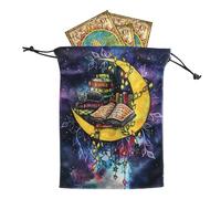Tarot Card Pouch - Soft Velvet Drawstring Bag, Divination Supply Holder | Jewelry Design Pouch Storing Oracle Decks, Runes Dice Tarot Cards Mystical Accessory for Fate Reading Spiritual Protection